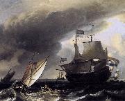 Ludolf Bakhuizen Dutch Vessels on the Sea at Amsterdam oil painting